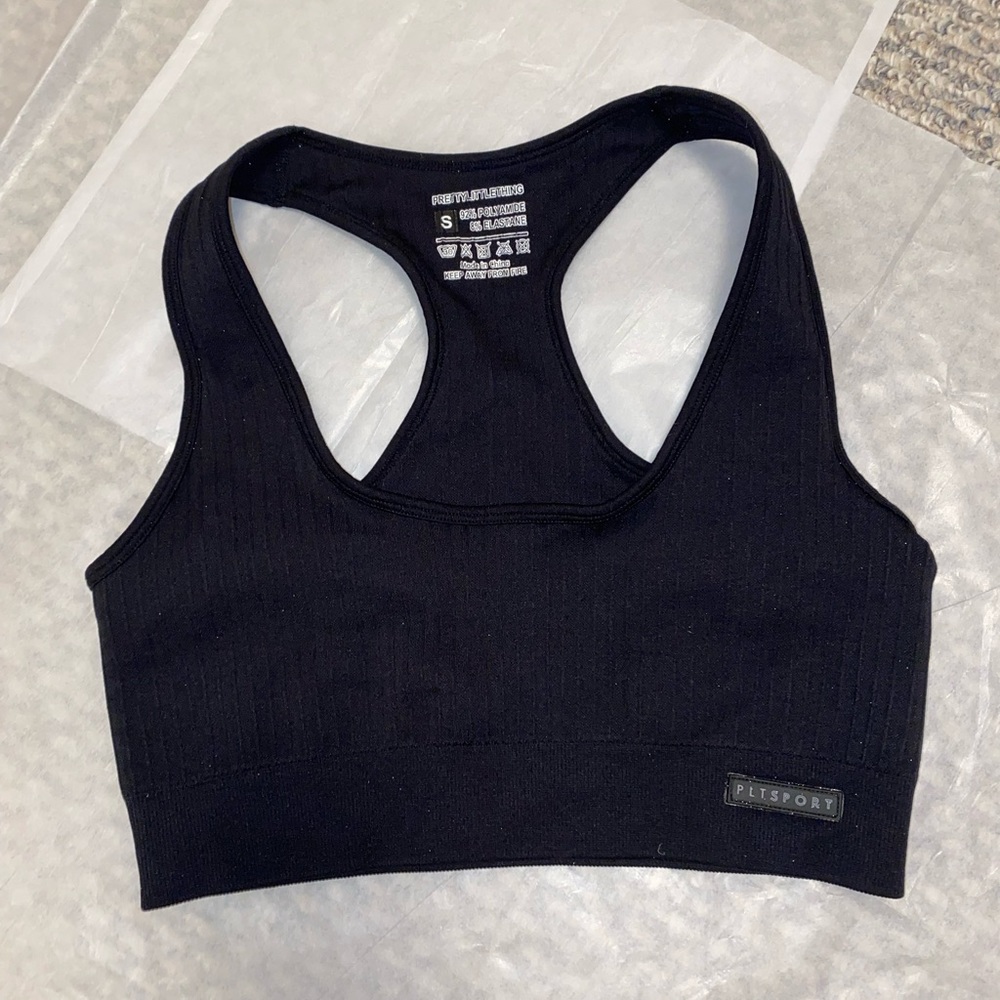 Black PLT pretty little thing sports bra size small